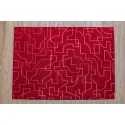 carpet offer in Greece with color: red with geometric pink pattern