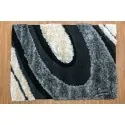 Carpet color large circular pattern gray, black, cream Makis tselios handmade in greece