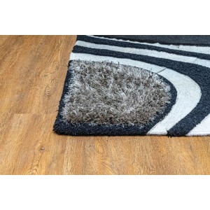 γωνία χαλιού Τσέλιος γκρι- μαύρο από το Λευκό, κατάστημα με χαλιά και λευκά είδη στην κορινθο