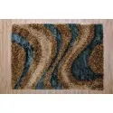 OFFER HANDMADE RUG MAKIS TSELIOS Artificial silk brown and blue
