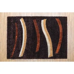 PIERRE CARDIN HANDMADE ARTIFICIAL SILK RUG dark purple