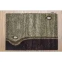 PIERRE CARDIN HANDMADE ARTIFICIAL SILK RUG : dark olive-brown with patterns.