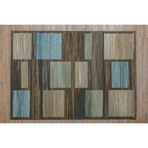 Χρώμα: ορθογώνιο patchwork γαλαζιο, πράσινο, εκρού, καφέ