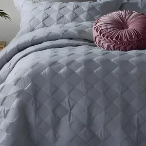 Color: Silver, Dimensions: 220×240, BED SPREAD CAIRO BY LIOLIOS HOME