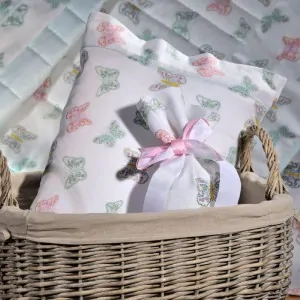 100% Cotton Satin Combed 220 Threads children bed sheets pink buttrflies