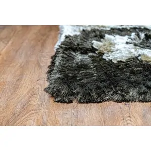 brown shaggy rug corner