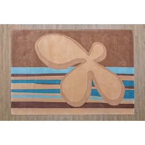 beige carpet with parallel ripple patterns