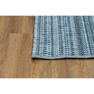 SYNTHETIC WICKER RUG GRAY STRIPES 1