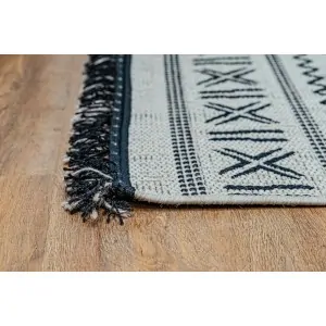 SYNTHETIC WICKER RUG BEIGE GEOMETRIC BOHO 7