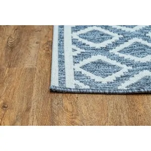 SYNTHETIC WICKER RUG GRAY GEOMETRIC 12