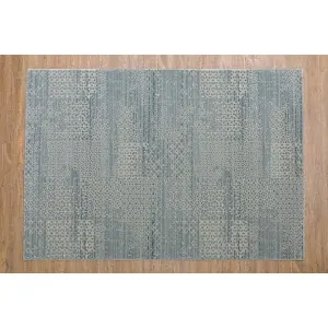 Rug Color: gray with asymmetrical beige stripes, gray and geometric patterns