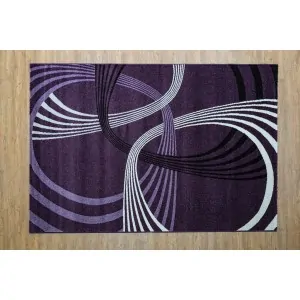 Color: dark and light purple with intersecting circles in white and black.