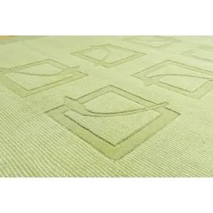 Carpet color: apple green with 6 squares in the center