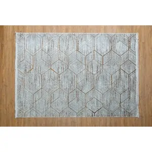 Color: gray - silver with geometric brown bronze patterns