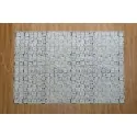 discount rug Color: gray with blue small mosaic pattern