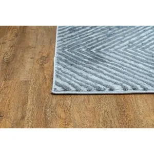 RUG ECO OSTIA DARK GREY LINEAR PATTERN