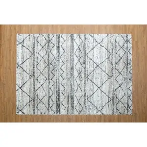 boho carpet vesna Color: off-white with gray linear boho patterns dimensions 160X230cm