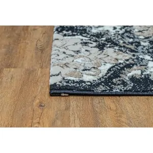 CARPET VELVET ANTHRACITE VINTAGE PATTERN klonaras rugs greece in lefko korinthia