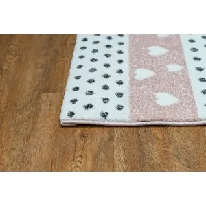 carpet for girls with pink hearts dimensions 160X230 for kids room in lefko carpet store korinthos
