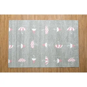 carpets for kids with white gray with striped pink umbrellas in lefko shop Korinthos Peloponnese