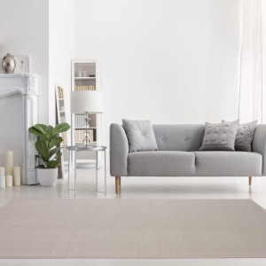 φωτεινό σαλόνι με τη μοκέτα emotion73 και γκρι καναπέ