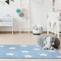 SHAGGY COCOON BABY ROOM RUG BLUE STARS