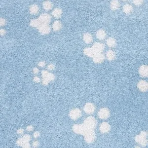 SHAGGY COCOON BABY ROOM RUG BLUE PAWS
