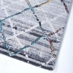 MODERN CARPET MONZA ECRU GREY BOHO RHOMBUS 8074/110