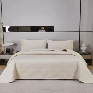 BEDSPREAD MANDY IVORY on a bed in lefko korinthia