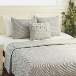 BEDSPREAD POPCORN LIGHT GREY