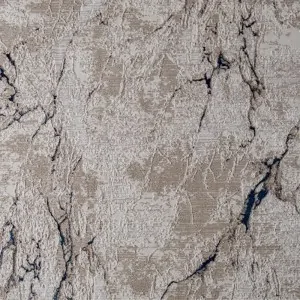 Color: White, Light beige, blue rug with abstract design like marble