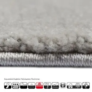 Color: Grey with relief design and stripes, pile 20mm colore colori carpet in lefko