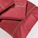 Red sheet set with pillowcases down town cotton satin from the linen store in Greece Lefko