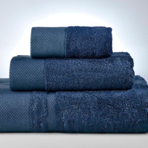 SET BATH TOWELS NEW ROSA BLUE NAVY 61-1102