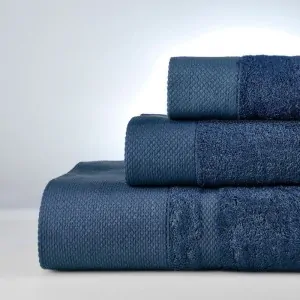 SET BATH TOWELS NEW ROSA BLUE NAVY 61-1102