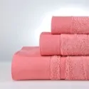 coral cotton towels set down town home greece