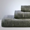 dark grey cotton towels set down town home greece