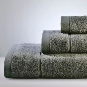 dark grey cotton towels set down town home greece