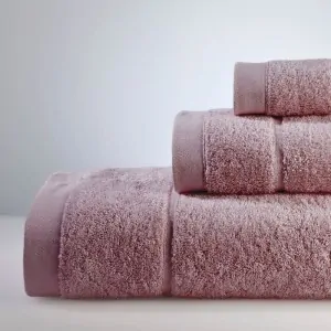 dark lilac cotton towels set down town home greece