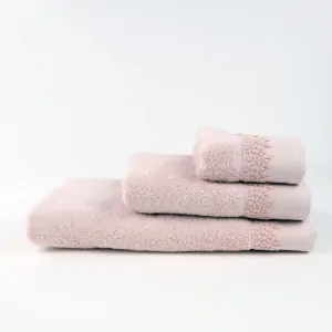pink lace three set bath towels in lefko shop corinth
