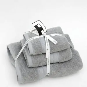 SET BATH TOWELS grey COLOR LIOLIOS HOME GREECE IN KORINTHIA