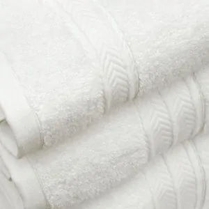 3 BATH TOWELS IN BATHROOM WHITE COLOR BY LIOLIOS HOME GREECE