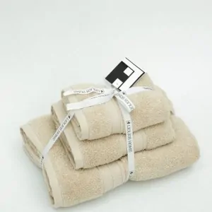 διπλωμένο σετ πετσετας μπάνιου, προσώπου, χεριών Liolios Home στο κατάστημα Λευκό, Κορινθίας