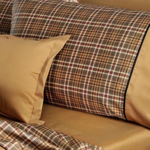 DOWN TOWN COTTON SATIN SHEET gold carreaux bed set