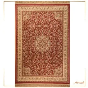The red and cream classic rug Orian 2332 by klonaras carpets in Greece
