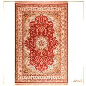 red and cream pattern classic rug by Klonaras carpets in Greece, the Orian 217