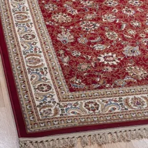 γωνία του κλασικού χαλιού σε κόκκινο χρωμα με κρόσια Orian 170 , στο κατάστημα Λευκό, Κόρινθος