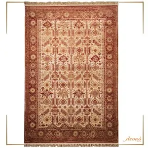 Red and cream with classic patterns Orian rug 2305 by Klonaras Brand in Greece