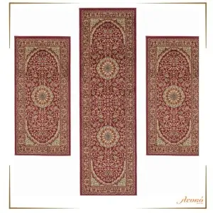 bedroom set 3 classic red and cream rugs in lefko store corinth, peloponnese