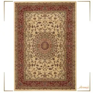 Bordeaux, beige, brown classic 1914 Atlantis Carpets brand in Greece